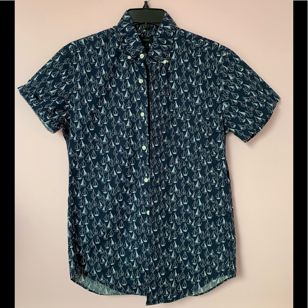 J-Crew Short Sleeve Button Down with sailing print
